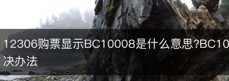 12306购票显示BC10008是什么意思?BC10008解决办法