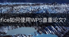 wps office如何使用WPS查重论文？