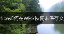 wps office如何在WPS恢复未保存文件？