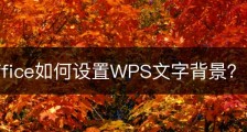 wps office如何设置WPS文字背景？