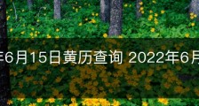 2022年6月15日黄历查询 2022年6月15日是好日子吗