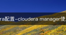 cloudera配置-cloudera manager使用