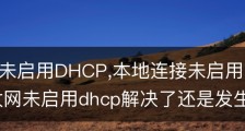 以太网未启用DHCP,本地连接未启用DHCP解决方法,以太网未启用dhcp解决了还是发生