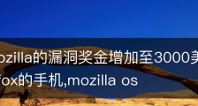 发现Mozilla的漏洞奖金增加至3000美元，增加了Firefox的手机,mozilla os