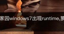 新萝卜家园windows7出现runtime,萝卜家园电脑系统